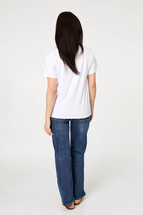 Green | Butterfly Printed Short Sleeve T-Shirt