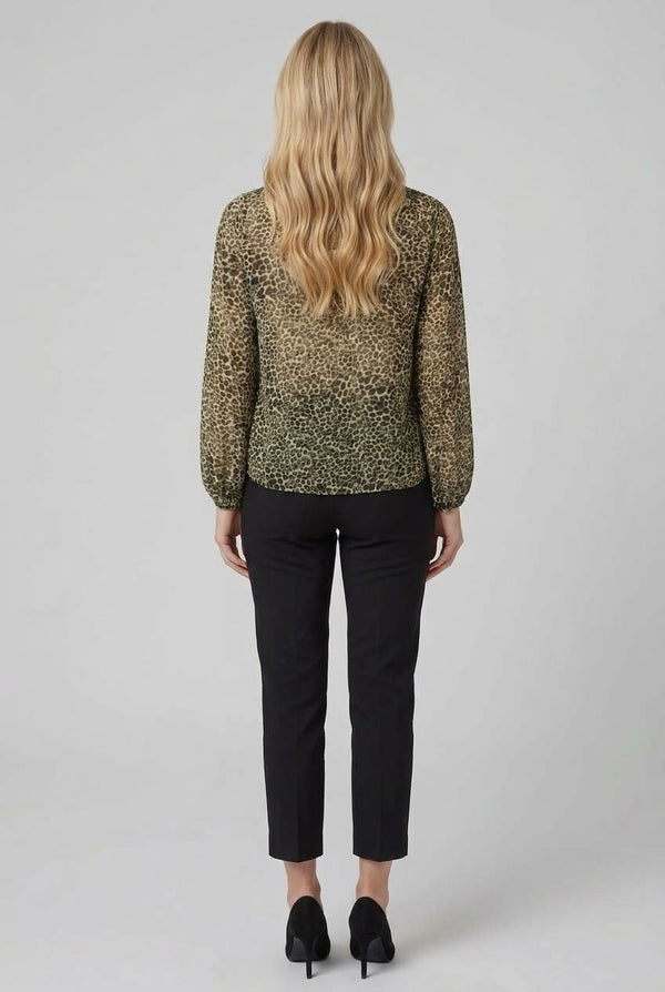 Green | Animal Print Long Sleeve Relaxed Shirt