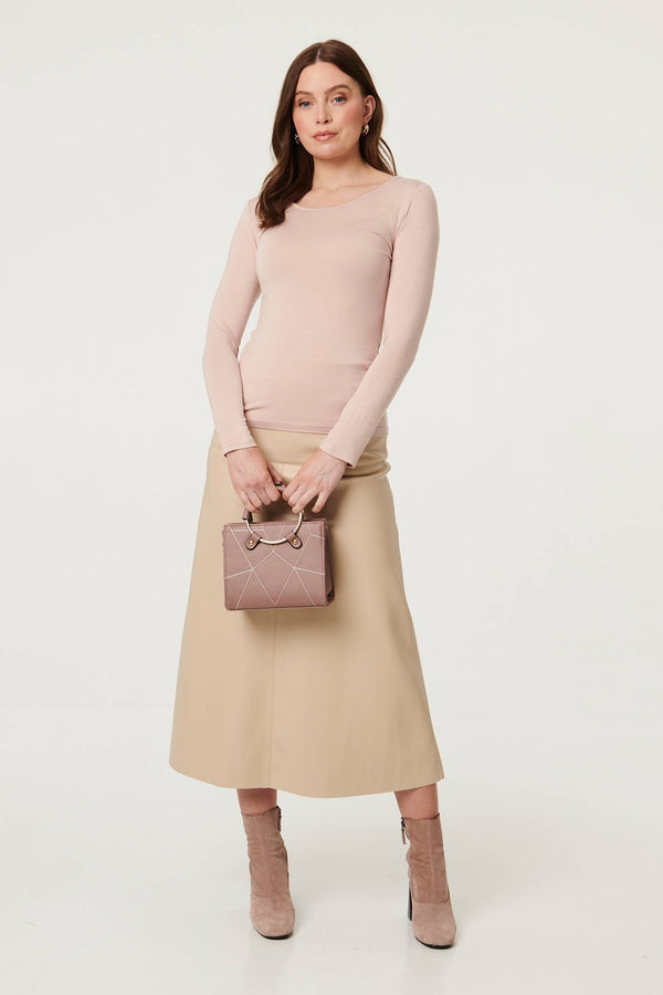 Stone | Long Sleeve Slim Scoop Neck Top