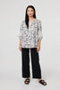 White | Floral Lace Trim Tie Neck Bardot Blouse
