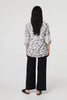 White | Floral Lace Trim Tie Neck Bardot Blouse
