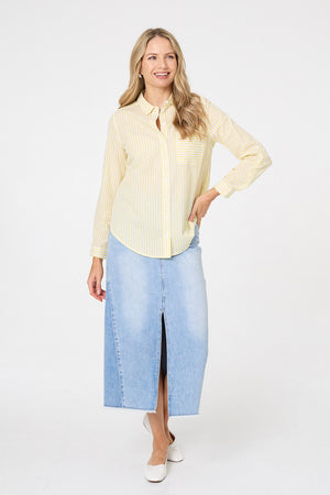 Yellow | Striped Long Sleeve Shirt
