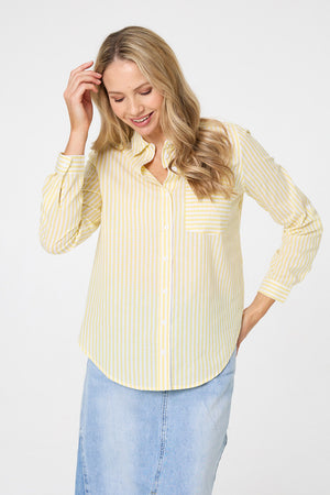 Yellow | Striped Long Sleeve Shirt
