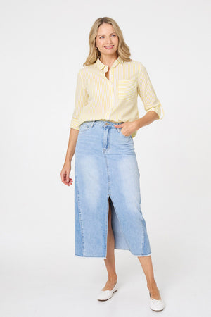 Yellow | Striped Long Sleeve Shirt

