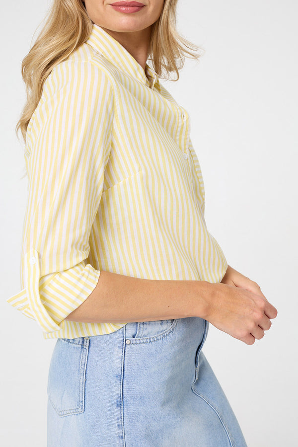 Yellow | Striped Long Sleeve Shirt
