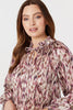 Pink | Printed Tie Neck Blouse