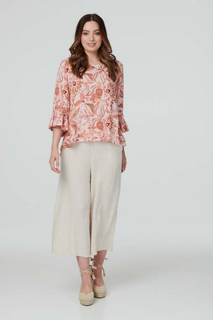 Pink | Paisley Print Oversized Blouse
