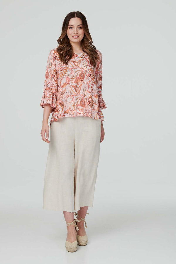 Pink | Paisley Print Oversized Blouse

