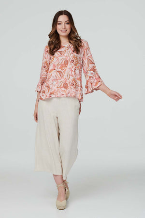 Pink | Paisley Print Oversized Blouse
