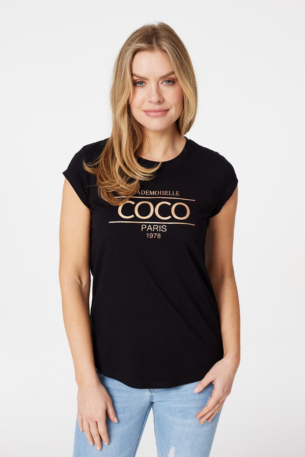 Black | Coco Graphic Logo Print T-Shirt