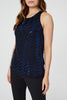 Blue | Embellished Metallic Vest Top