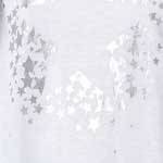 White | Metallic Star Print Layered Tunic Top