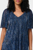 Blue | Semi Sheer Glittery Short Sleeve Top
