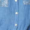 Blue | Sequin Detail 3/4 Turn-Up Sleeve Shirt
