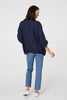 Blue | Sequin Detail 3/4 Turn-Up Sleeve Shirt
