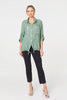 Sage | Sequin Detail 3/4 Turn-Up Sleeve Shirt
