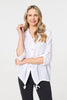 White | Sequin Detail 3/4 Turn-Up Sleeve Shirt

