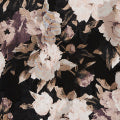 Black | Floral High Shirred Neck Blouse