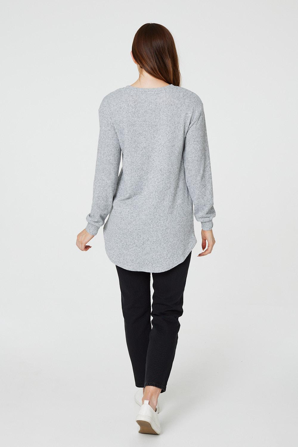 Light Grey | Sequin Star Print Pullover