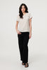 Beige | Metallic Star Detail Relaxed T-Shirt
