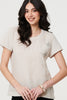 Beige | Metallic Star Detail Relaxed T-Shirt

