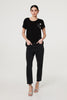 Black | Metallic Star Detail Relaxed T-Shirt
