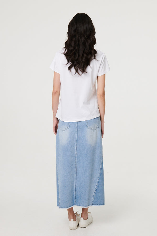 White | Metallic Star Detail Relaxed T-Shirt
