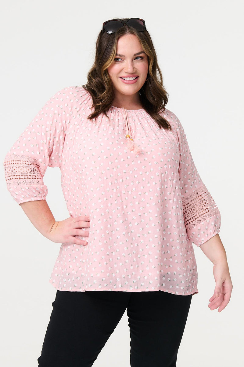Pink lace plus size top outlet