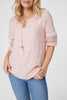 Pink | Floral Lace 3/4 Sleeve Blouse
