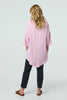 Pink | Relaxed High Low 3/4 Sleeve Shirt
