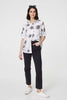White | Printed 1/2 Sleeve Button-Up Shirt
