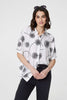 White | Printed 1/2 Sleeve Button-Up Shirt
