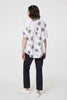 White | Printed 1/2 Sleeve Button-Up Shirt
