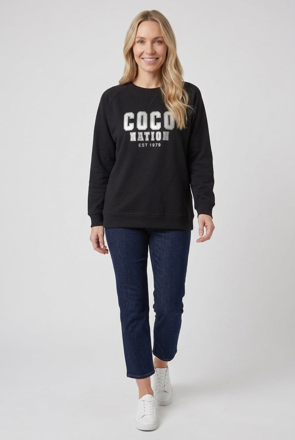 Black | Graphic Print Drop Shoulder Sweatshirt