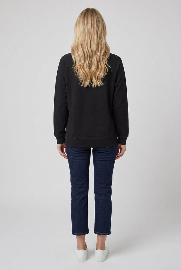Black | Graphic Print Drop Shoulder Sweatshirt