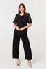 Black | Polka Dot Print Semi Sheer Blouse
