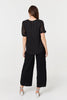 Black | Polka Dot Print Semi Sheer Blouse
