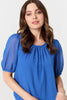 Indigo | Polka Dot Print Semi Sheer Blouse
