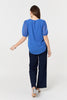Indigo | Polka Dot Print Semi Sheer Blouse
