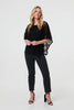 Black | Floral Lace Asymmetric Layered Top
