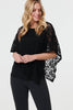 Black | Floral Lace Asymmetric Layered Top

