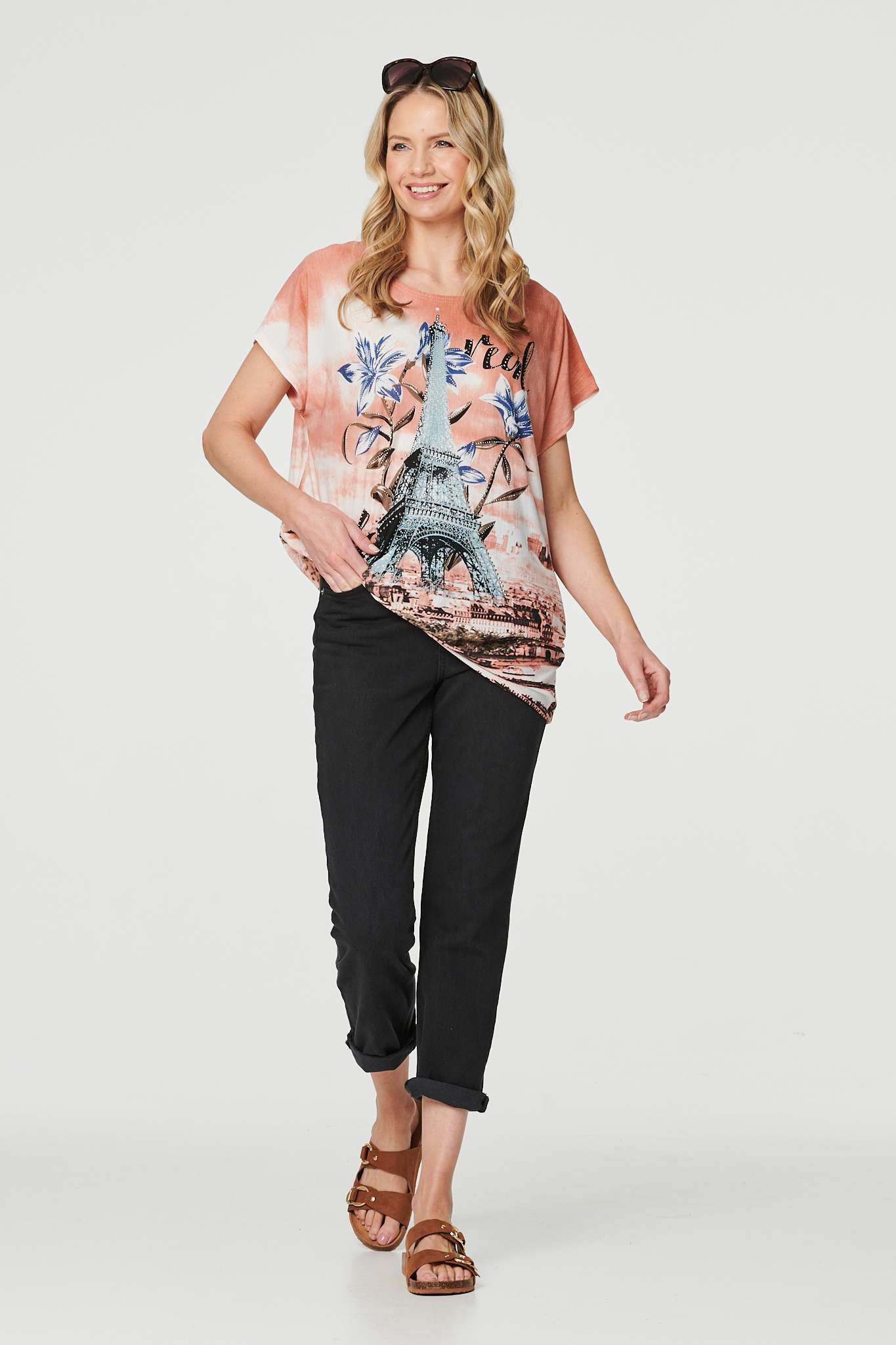 Orange | Eiffel Tower Graphic Relaxed Top