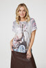 White | Metallic Eiffel Tower Logo Top