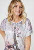 White | Metallic Eiffel Tower Logo Top