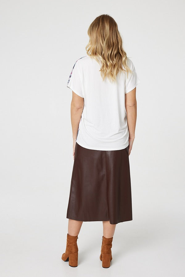 White | Metallic Eiffel Tower Logo Top