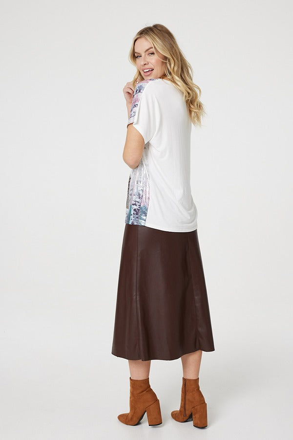 White | Metallic Eiffel Tower Logo Top