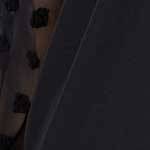 Black | Polka Dot Semi Sheer V-Neck Blouse