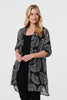 Black | Abstract Sheer Relaxed Longline Blouse
