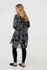 Black | Abstract Sheer Relaxed Longline Blouse
