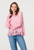 Pink | Embroidered Lace Long Sleeve Shirt

